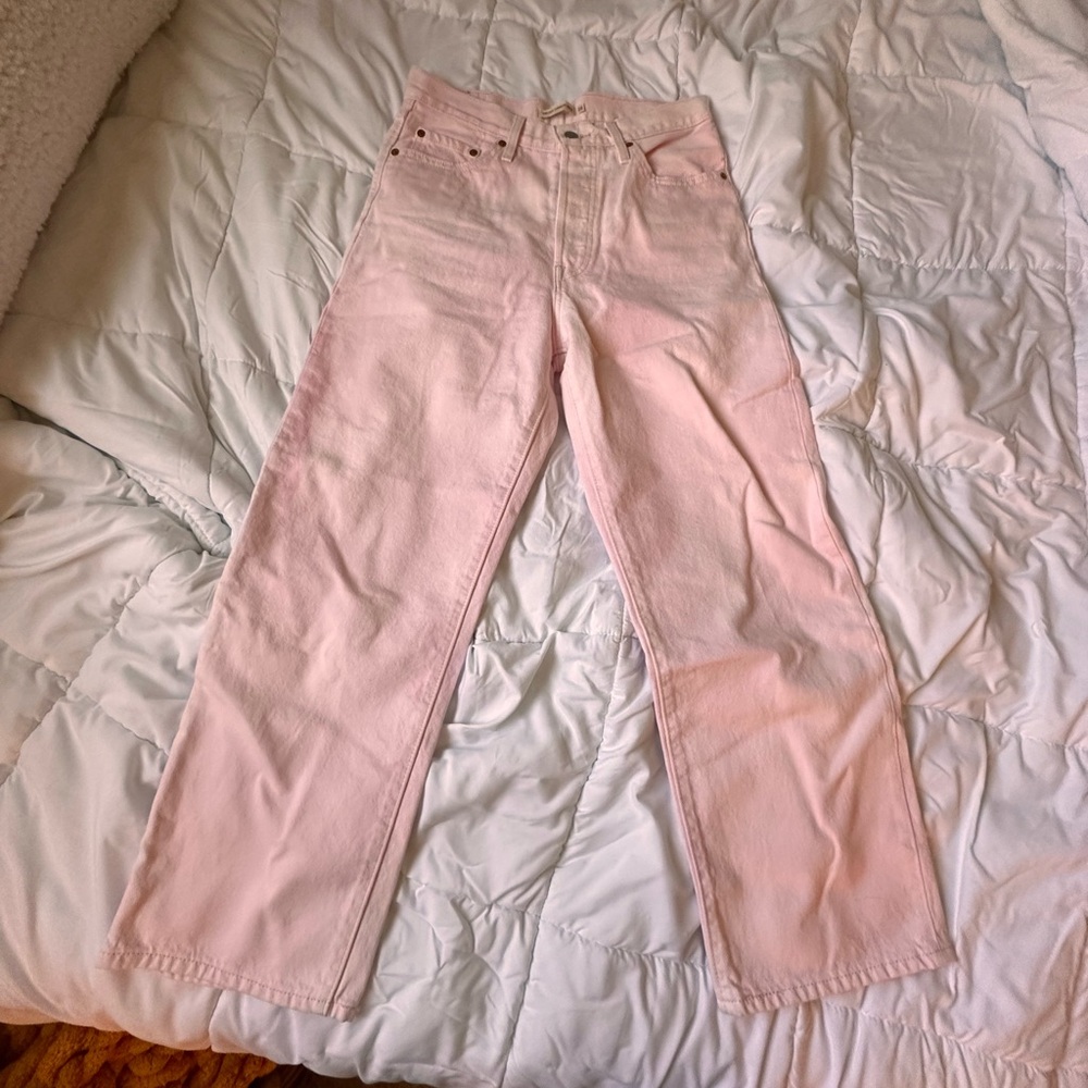 Levi’s pink straight leg jeans